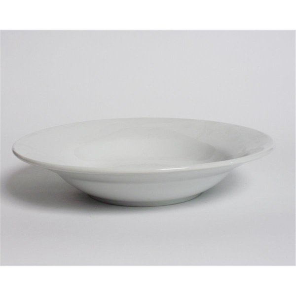 Tuxton China Alaska 9 in. Rolled Edge Rim Soup Bowl - Porcelain White - 2 Dozen ALD-090